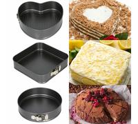 Premier Housewares 3pc Non-Stick Springform Cake Tin Set | Durable Carbon Steel Round Tins With Quick Release Latch | Ideal For Layered Cakes, Cheesecakes & Baking Projects