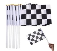 Cake Topper - 10x Checkered Flag | Checkerboard Flag | Race Car Flags | Racing Pennant Checkered Flags | Black & White Stick Flag, Banner Flag With Spear Top, Racing Flags 5x8 Inch For Sport Events