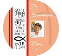 Cake Topper Communion 2 / More Colours to Choose From / 20 cm Diameter (Red)