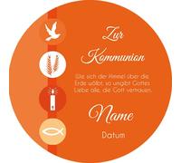 Cake Topper Communion 4 / More Colours to Choose From / 20 cm Diameter (Orange)
