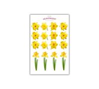 Cake Topper Edible 32 Daffodils Yellow Flowers Pre-cut Premium Thick Sweet Wafer Card Standing Cupcake Toppers Birthday Party Cake Decorations