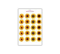 Cake Topper Edible 40 Sunflowers Yellow Flowers Pre-cut Premium Thick Sweet Wafer Card Standing Cupcake Toppers Birthday Party Cake Decorations