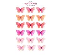 Cake Topper Edible Pre-cut 30 Summer Pink Butterflies Insects Premium Thick Sweet Wafer Card Standing Cupcake Toppers Birthday Party Cake Decorations