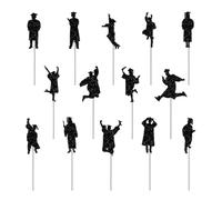 Cake Topper Graduation | Paper Graduation Appetizer Picks - Set of 14 Small Food Decor Picks, Congrats Grad Cupcake Decorations