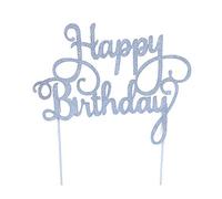 Cake Topper Happy Birthday Glitter Party Topper Cupcake Celebration Toppers Mini Cake Decorations For Birthday Party Supplies Silver ExcellentDurability