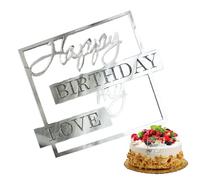 Cake Topper, Happy Birthday My Love Cake Topper - Acrylic Cake Topper, Novelty Unique Cake Insert, Unique Acrylic Insert, My Love Party Decoration for Wife, Husband, Children, Parents