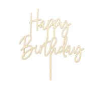 Cake Topper Happy Birthday Wood 16.5 cm Cake Decoration Cupcake Cake Birthday Party