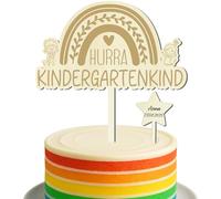 Cake Topper Nursery Child Wooden Boho Rainbow Cake Decoration Nursery Gift Nursery Start 2025 Boy Girl Gifts for Nursery Start