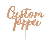 Cake Topper Personalised Birthday Cake Topper Multicoloured Customised Cake Decoration Any Word Any Text for 1st 3rd 13th 16th 18th 21st 30th 50th 60th (Rose Gold)