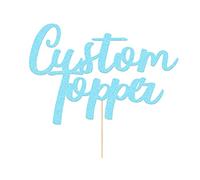Cake Topper Personalised Birthday Cake Topper Multicoloured Customised Cake Decoration Any Word Any Text for 1st 3rd 13th 16th 18th 21st 30th 50th 60th (Light Blue)
