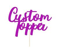 Cake Topper Personalised Birthday Cake Topper Multicoloured Customised Cake Decoration Any Word Any Text for 1st 3rd 13th 16th 18th 21st 30th 50th 60th (Purple)