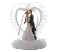 Cake Topper Wedding 4x5.5'' Synthetic Resin Bride and Groom Cake Topper Blessing-Symbolized Toppers for Weddings Engagements Anniversaries..