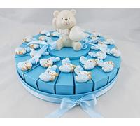 Cake Wedding Favors Magnet Bear Balloons Light Blue Baby Gifts First Birthday Original Cake 24 Pieces