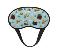 Cake with Rainbow Printed Black Border Eye Mask, Soft and Comfortable, Perfect for Travel, Camping, and Meditation