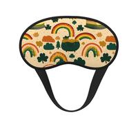 Cake with Rainbow Printed Black Border Eye Mask, Soft and Comfortable, Perfect for Travel, Camping, and Meditation