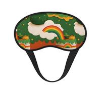 Cake with Rainbow Printed Black Border Eye Mask, Soft and Comfortable, Perfect for Travel, Camping, and Meditation