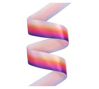 Cake Wrapping Ribbon 10/50/100 Yards 38mm Gradient Rainbow Printed Satin Ribbon for Crafts Wrapping Birthday Party Decoration DIY Hair Bows for Cake Decorations(Color3,100Yards)