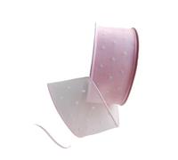 Cake Wrapping Ribbon, Cake Decorating Polyester Organza Satin Polka Dots Ribbon Multicolor 4 cm 20 Yards(Pink)