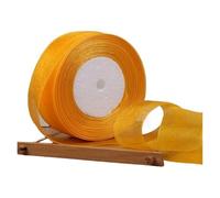 Cake Wrapping Ribbon, Organza Ribbon for Gift Wrapping DIY Crafts Wedding Multicolor 12-50mm 2 pcs(Golden,15mm Organza Ribbon)