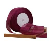 Cake Wrapping Ribbon, Organza Ribbon for Gift Wrapping DIY Crafts Wedding Multicolor 12-50mm 2 pcs(Purple Red,20mm Organza Ribbon)