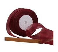 Cake Wrapping Ribbon, Organza Ribbon for Gift Wrapping DIY Crafts Wedding Multicolor 12-50mm 2 pcs(Wine Red,20mm Organza Ribbon)