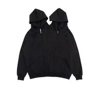 CAKEASY Close-fitting Hoodie, Funny Couple Hooded Sweatshirt, Unisex, Oversized Long Sleeve Pullover for Couples, Black with zip, L