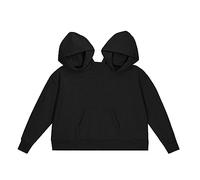 CAKEASY Hoodies Sweatshirt For Couples, Intimate Couples Sweatshirts, Two Person Matching Oversized Long Sleeve Pullover, Black, Large