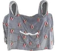 CAKEASY Intimate Couples Pajamas, Funny Couple Hooded Pajamas, Oversized Hoodies Sweatshirt Flannel Home Clothes with Pockets, Popcorn, One Size