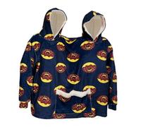 CAKEASY Intimate Couples Pajamas, Funny Couple Hooded Pajamas, Oversized Hoodies Sweatshirt Flannel Home Clothes with Pockets, Doughnut, L