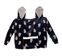 CAKEASY Intimate Couples Pajamas, Funny Couple Hooded Pajamas, Oversized Hoodies Sweatshirt Flannel Home Clothes with Pockets, Black Popcorn, Large