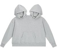 CAKEASY Intimate Hoodie, Funny Couple Hooded Sweatshirt, Unisex Oversized Long Sleeve Pullover For Couple Wearing, Grey, L