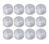 CAKEEYUM 12PCS Sunderwater LED Lights Mini White Battery Powered Tea Lights Waterproof Submersible LED Light for Fish Tank Pond Swimming Pool Wedding Party Decor home