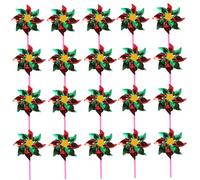 CAKEEYUM 20Pcs 6.5 Inch Dia Foil Pinwheels for Kids Reflective Wind Spinner with Stakes Bird Scarer Windmill for Yard Scare Birds Away from Garden Patio Lawn Farm