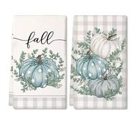 CAKEEYUM 2Pcs Fall Kitchen Towels 16x24in Absorption Drying Pumpkin Fall Dish Towels Pumpkin Decor for Home Restaurant Farmhouse