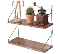 CAKEEYUM 2PCS Floating Shelves for Wall No Drilling 16x6'' Wood Renter Friendly Shelves with Traceless Nails Modern Minimalist No Drill for Bedroom and Living Room Floating for Wall N