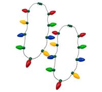 CAKEEYUM 2Pcs Light up Necklaces Colorful 9 LED Bulbs Christmas Necklace with 3 Flash Modes Christmas Decorations for Xmas Party Favor Supplies Light Necklace, up, Lights