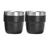 CAKEEYUM 2PCS Stackable Cups 4oz Vacuum Insulated Stainless Steel Espresso Cups Easy to Clean Espresso Mugs for Car Home Camping Travel Stackable, Stainless Steel, S
