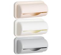 CAKEEYUM 3PCS Bag Dispenser 5.9x5.3x2.6'' Adhesive Trash Bag Holder with Large Opening Garbage Dispenser with Smooth Extraction for Kitchen and Bathroom
