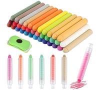 CAKEEYUM 43PCS/Set Dustless Chalk for Kids Colorful Non-toxic Dustless Chalk, With Holder and Board Erasers Washable, For Children Drawing Writing, for Ki