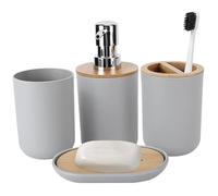 CAKEEYUM 4PCS Bathroom Accessories Bathroom Accessories Sets Complete with Toothbrush Holder Toothbrush Cup Soap Dispenser and Box Accessory Set for Home Hotel and