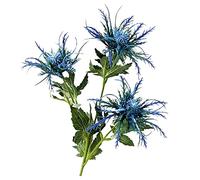 CAKEEYUM Artificial Eryngium Thistles Bunch Simulation Flowers Plants 3-Fork for Home Decor Centerpieces Light Blue 1PCEryngium Flowers Artificial Eryngium Thistle