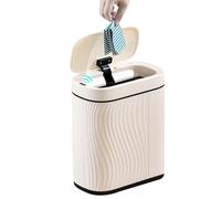 CAKEEYUM Bathroom Trash Can 12 x 10 x 6 Motion Sensor Automatic Trash Can Seald Waterproof Trash Can with Lid Touchless Smart Trash Can Narrow Garbage Can for Bathroom, Bedroom, Office, No Battery