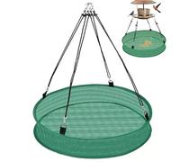 CAKEEYUM Bird Seed Catcher 20 Inch Hanging Mesh Tray Bird Feeder with Rope Hook Anti-Overflow Protection Feeding Tray for Outdoor Garden gardening
