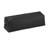 CAKEEYUM Black Pencil Case, Large Capacity Leather Pencil Pouch, Zipper Bag, Portable Case Pouch for School & Office