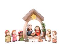 CAKEEYUM Christmas Nativity Set 12PCS/Set LED Nativity Scene & Holy Family Figurine Including Baby Jesus Mary and Joseph for Chistmas Tabletop Decor, Sets & Figures, for