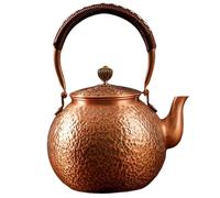CAKEEYUM Copper Tea Kettle Stovetop Teapot Thick Authentic Copper Kettle Tea Set Handcrafted Teapot for Gas Stove, for Stove Top