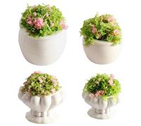 CAKEEYUM Dollhouse Plants 4PCS Miniature Plants Set for 1:12 Scale Dollhouse with Realistic Detail Mini for Fairy Garden Terrarium Decor, Miniature, Acces