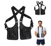 CAKEEYUM Double Shoulder Armpit Bag Portable PU Leather Anti-Theft Armpit Bag Adjustable Hidden Underarm Shoulder Pouch for Steampunk Parties Shopping Outdoor Harness, for Men, Underar