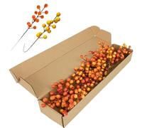 CAKEEYUM Fall Berry Stems, 32PCS 8.7" Lifelike Orange Fall Picks, Foam＆Plastic Artificial Berry Stems for Wreath Box Autumn Thanksgiving Christmas Decor, Picks, Faux Stem