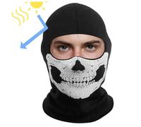 CAKEEYUM Ghost Face Mask Breathable Creepy Skull Mask Elastic Full Head Black Scream for Halloween Cosplay Props Women Men Balaclava Face Ghost, Skull,